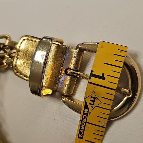 Fab Gold Chain Belt with Buckle. Metal and Leather. Very Good Used Condion. Smal - Picture 7 of 8